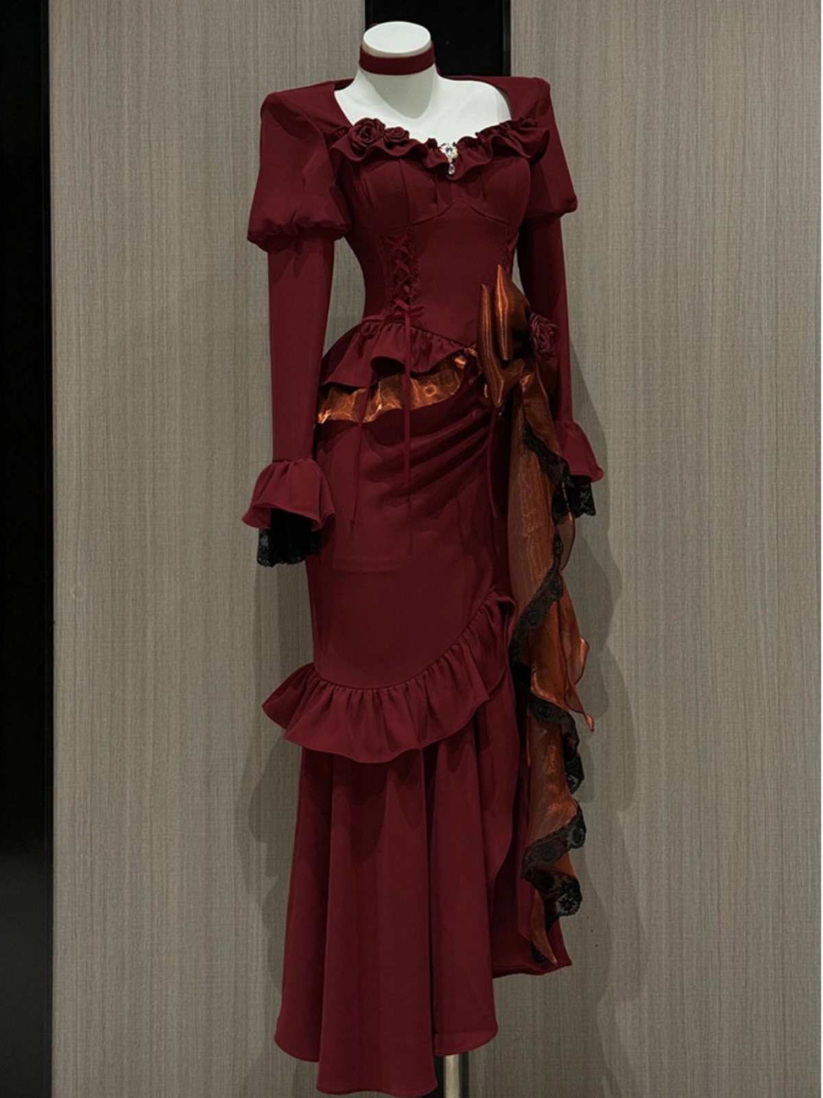 Spring Red Vintage Dress Women - Women'S Red Formal Wear ulasan dan harga