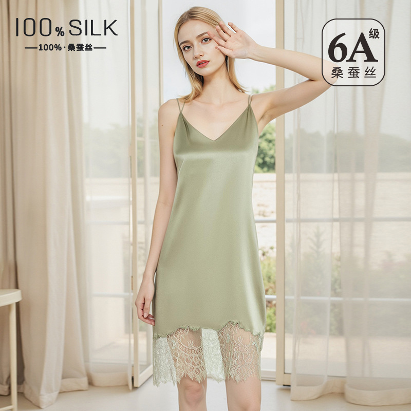 19 Momme Mulberry Silk Slip Dr - Lace Dress ulasan dan harga