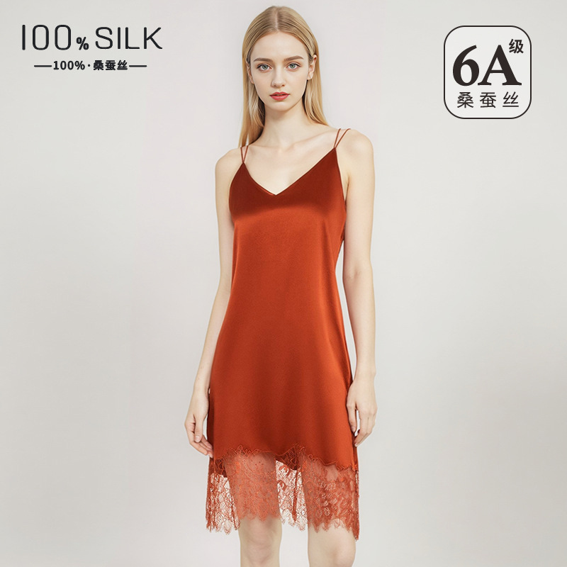 19 Momme Mulberry Silk Slip Dr - Lace Dress ulasan dan harga