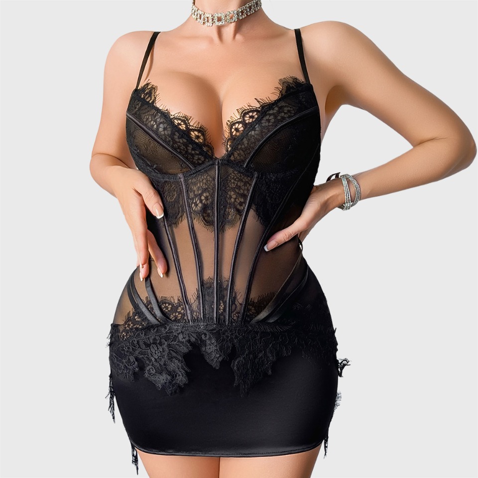 Ellolace Willowy Lingeries Set - Lace Dress ulasan dan harga