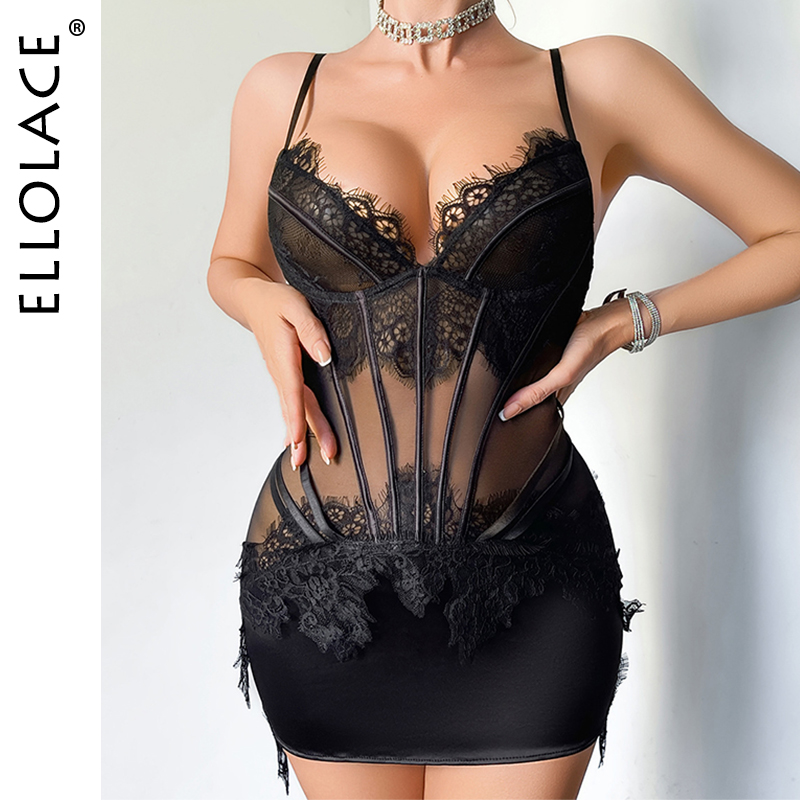 Ellolace Willowy Lingeries Set - Lace Dress ulasan dan harga