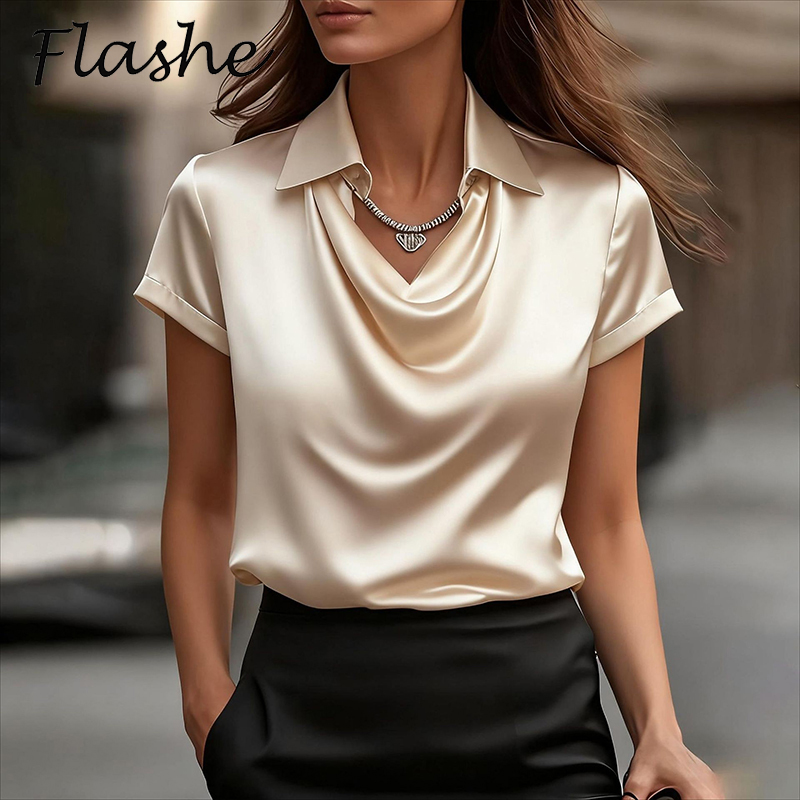 All Match Satin Shirt Women An - Silk Blouse ulasan dan harga
