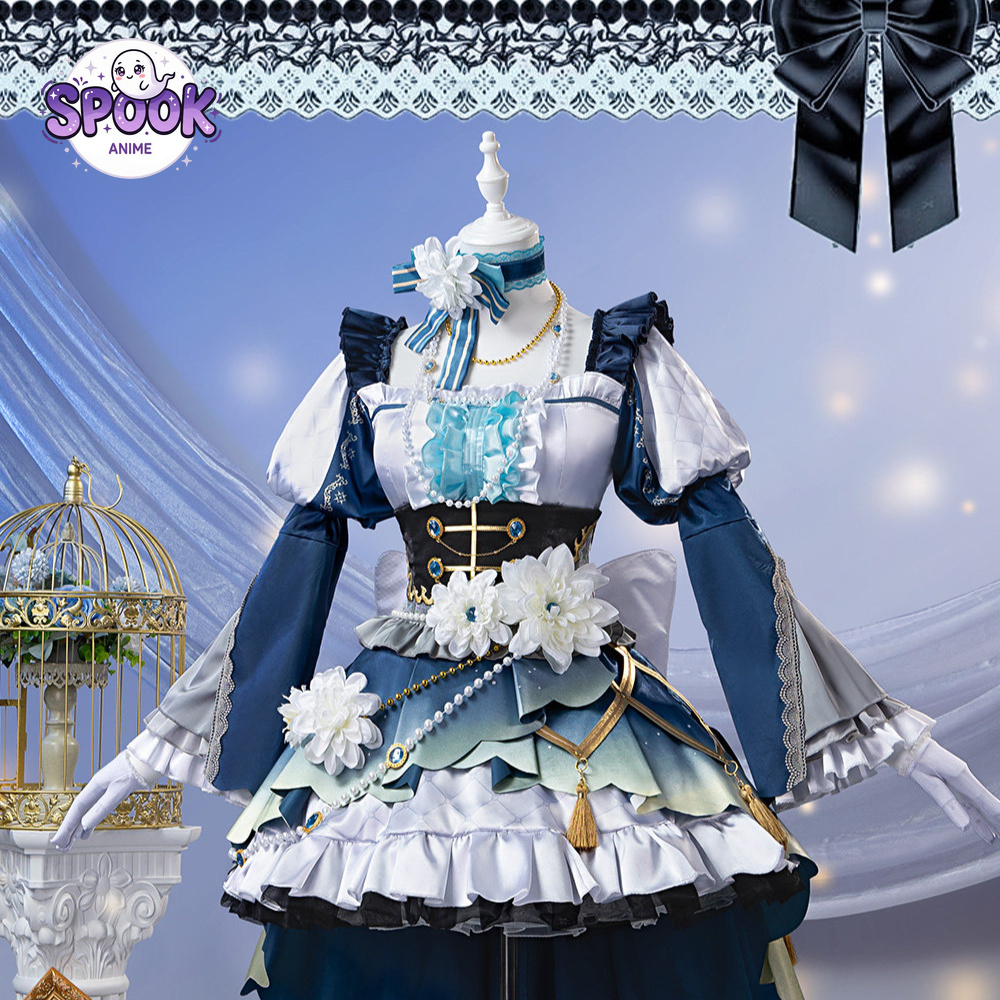 Blue White Lolita Dress Sayo H - Evening Gown ulasan dan harga